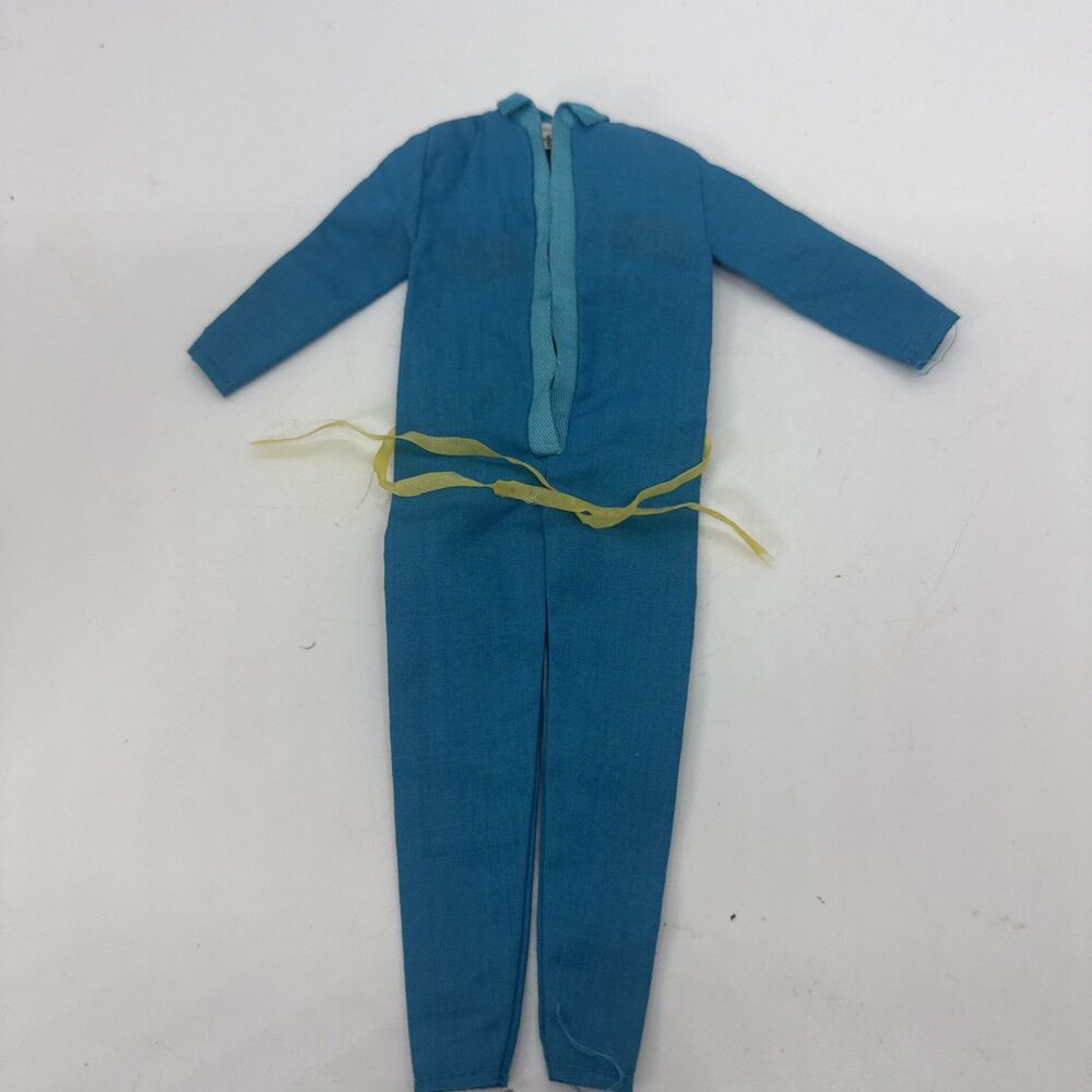Barbie Blue Jumpsuit With Yellow Tie Active Fashion #7910 Vtg 1984